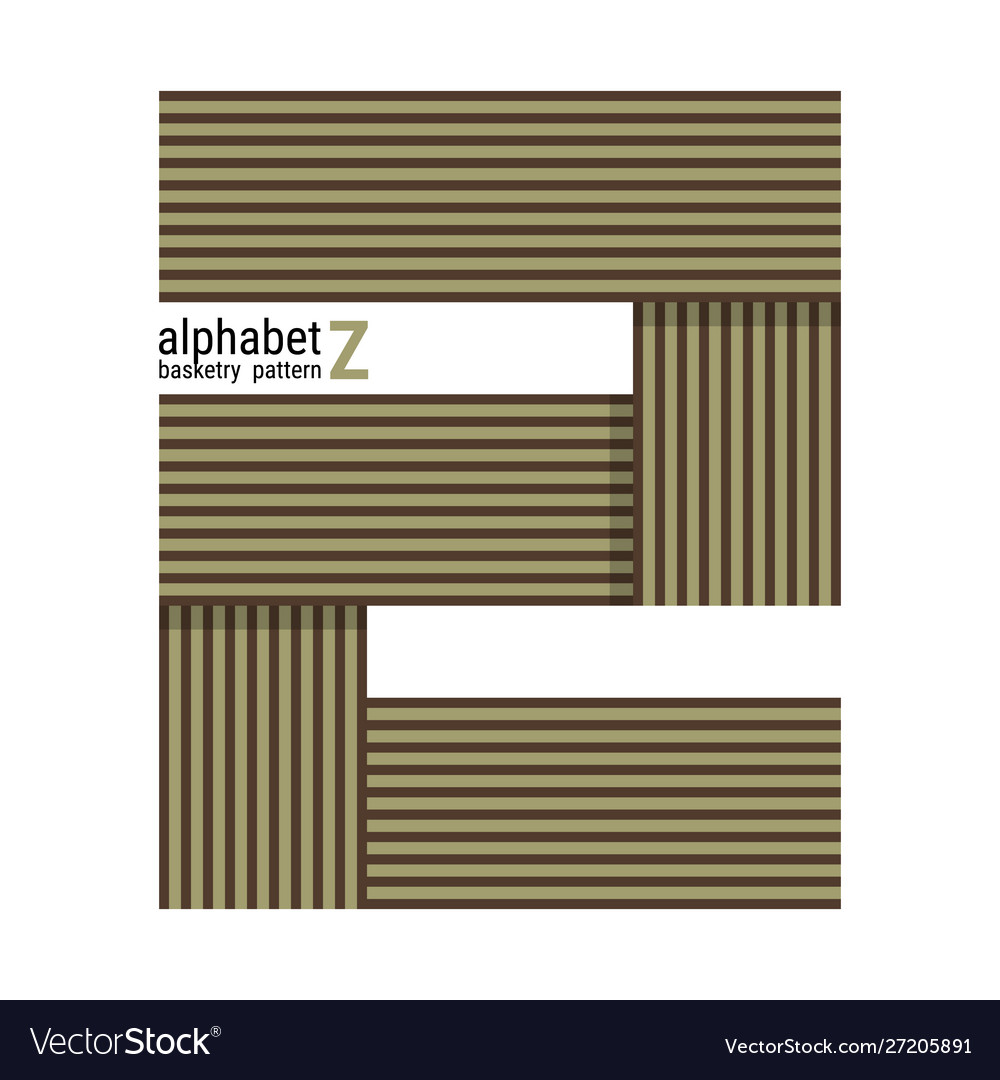 Z - unique alphabet design with basketry pattern vector image Z - unique alphabet design with basketry pattern