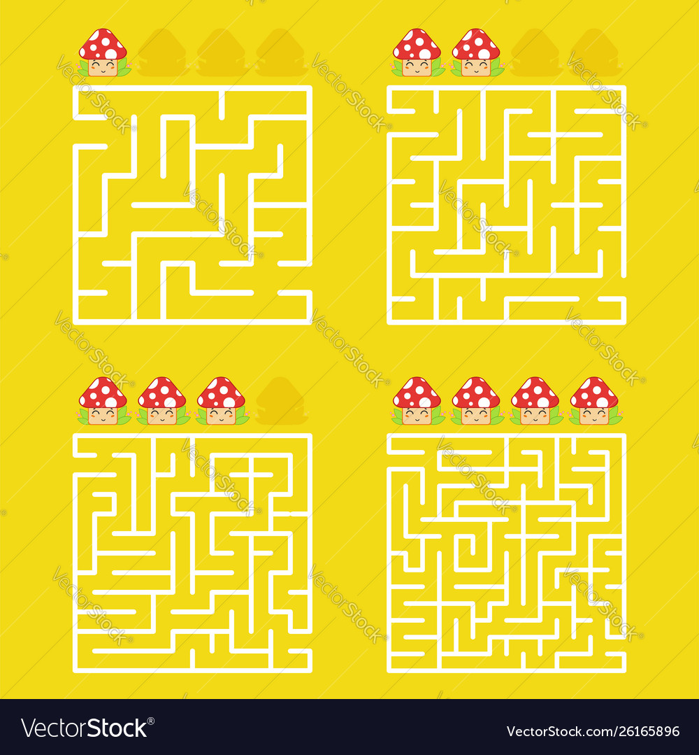 A square labyrinth with an entrance and exit vector image A square labyrinth with an entrance and exit