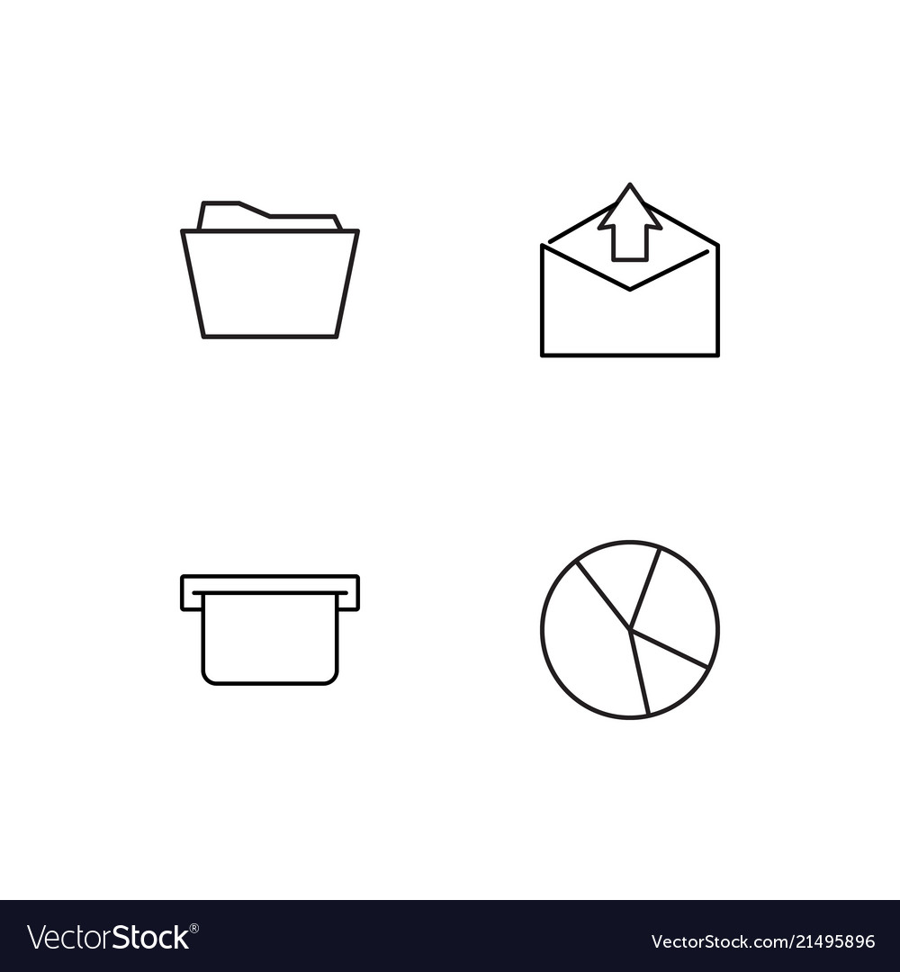 Banking linear icons set simple outline