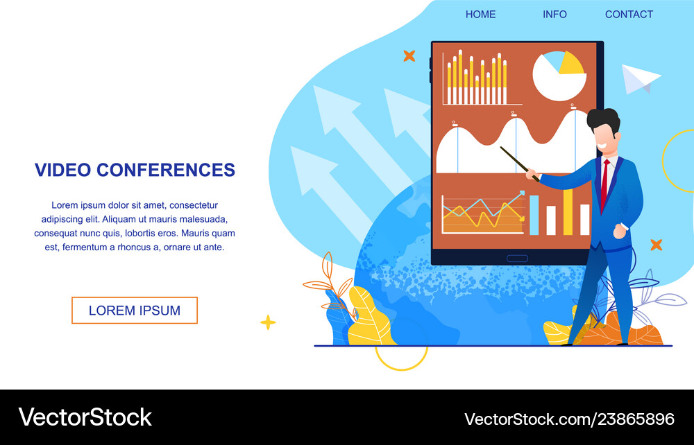 Banner Video Conferences Royalty Free Vector Image