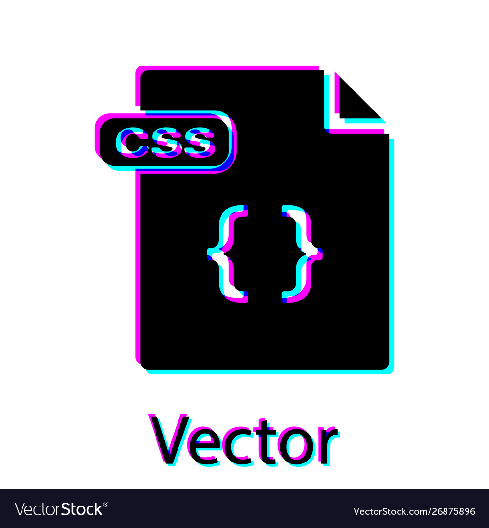 Black css file document download button icon vector image Black css file document download button icon