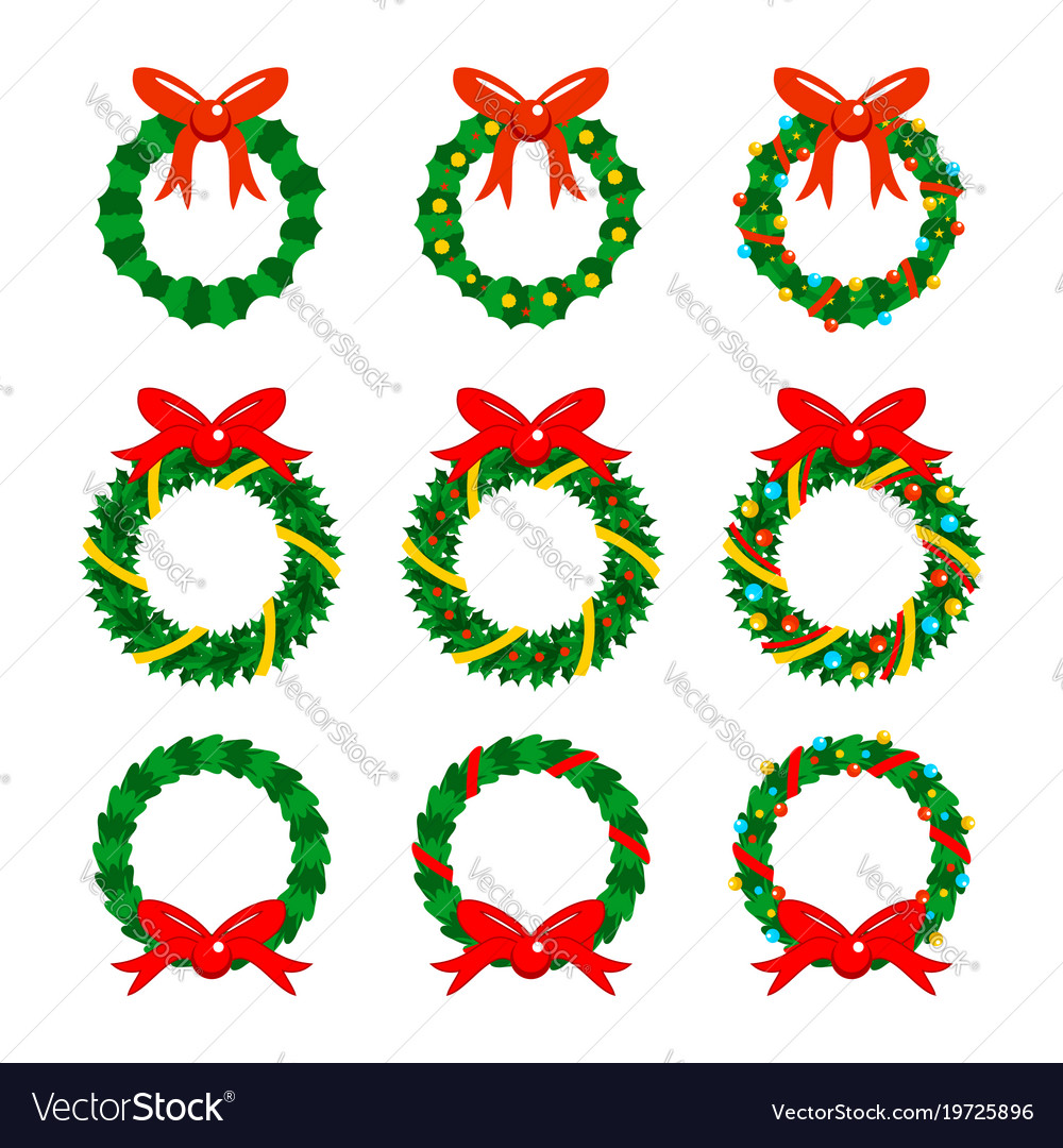 Christmas garlands icon set Royalty Free Vector Image