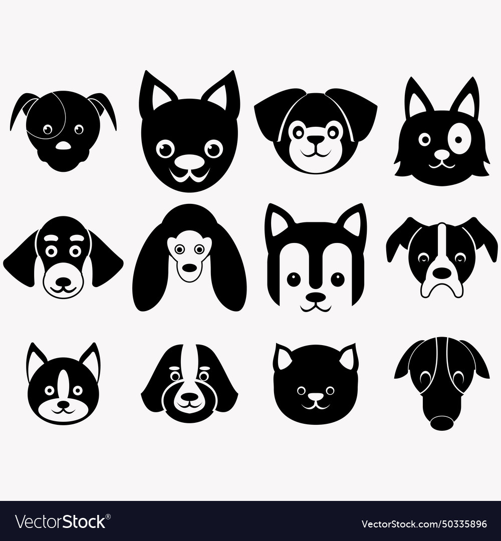 Collection of dog logos Royalty Free Vector Image