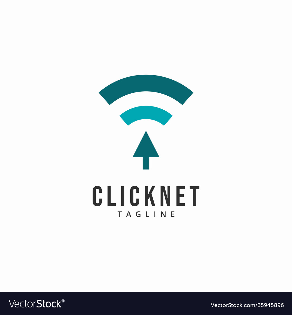 Cursor pointer signal network logo template