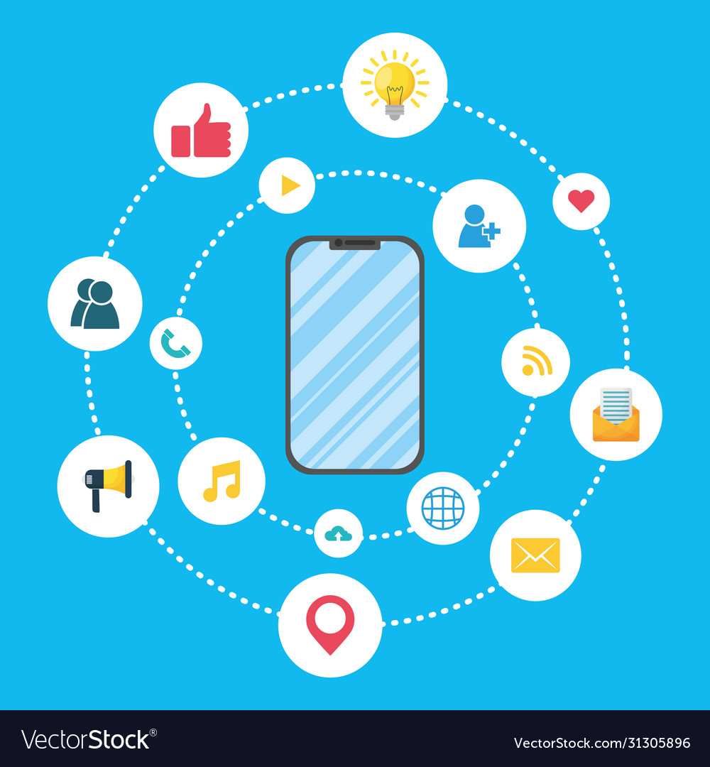 Digital marketing tech with smartphone