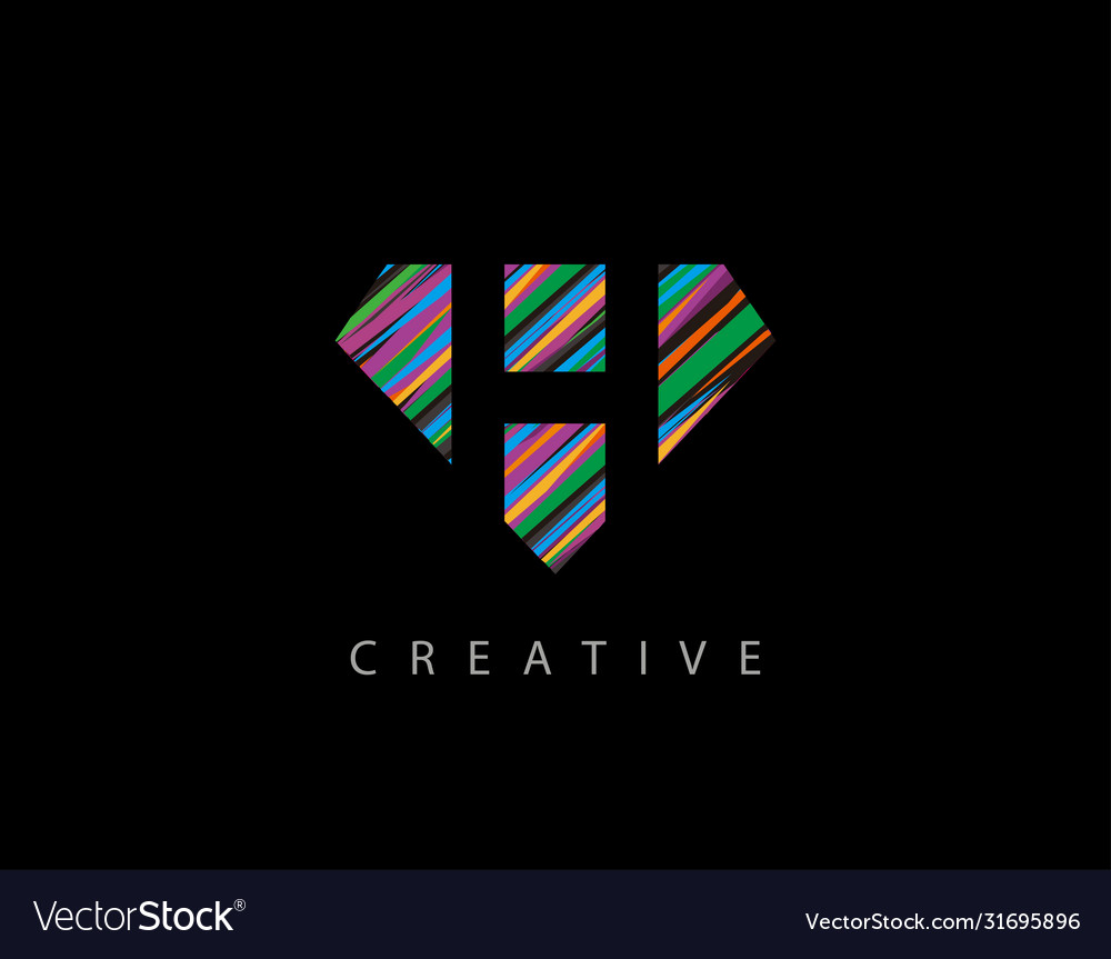 Letter h abstract diamond logo creative Royalty Free Vector