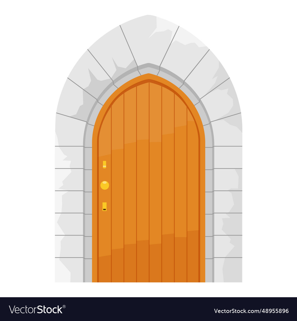 Medieval wooden door gate Royalty Free Vector Image