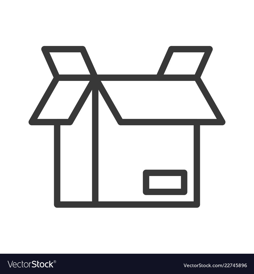 Open box shipping and logistic icon outline