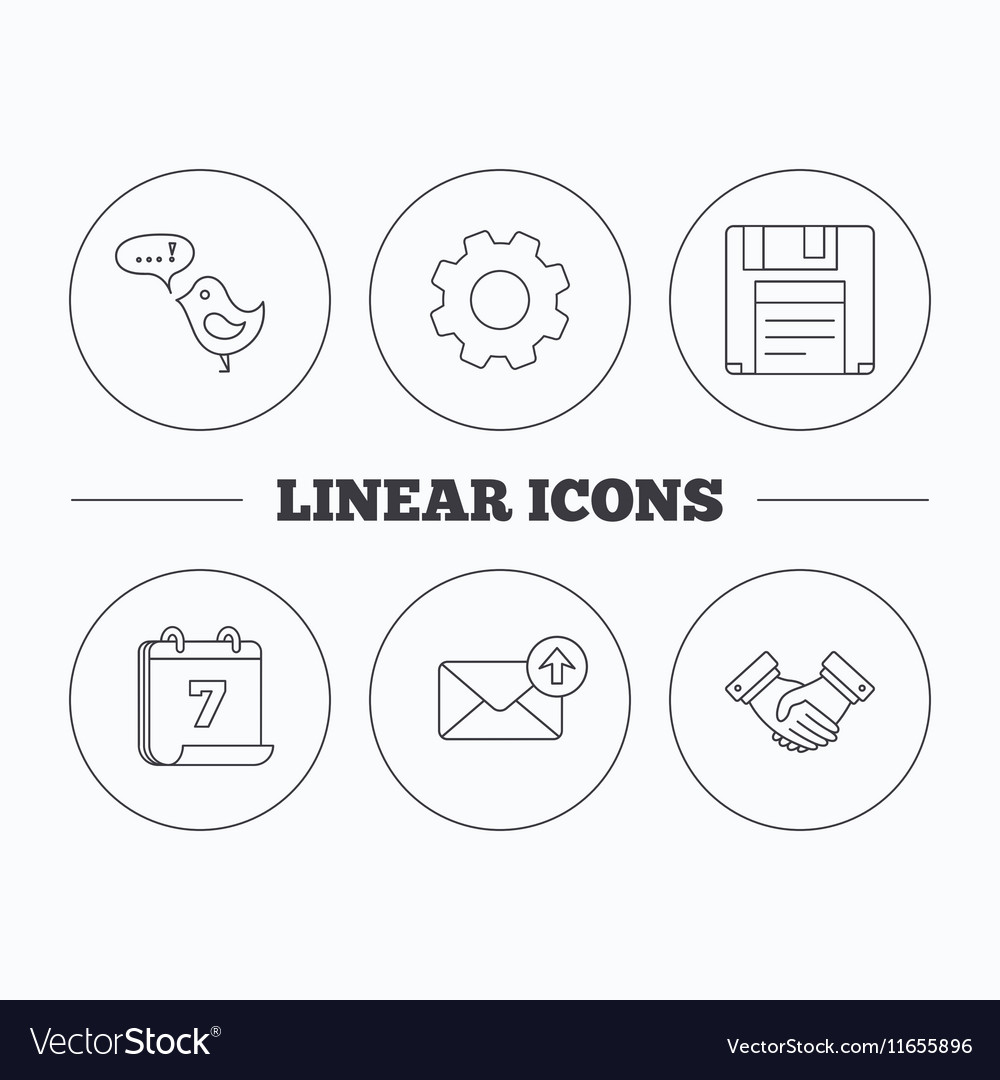 Outbox mail message and handshake icons