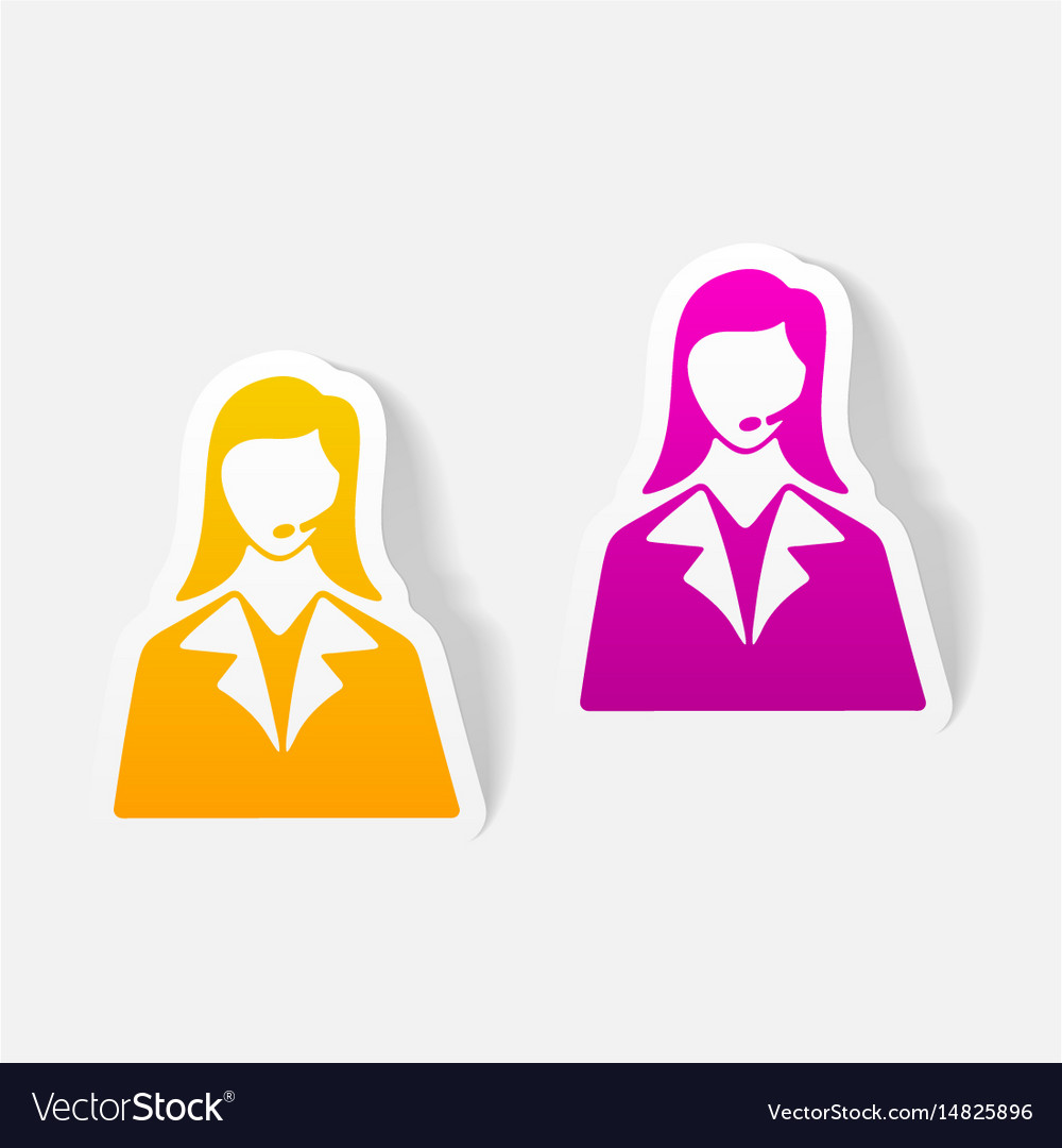 Realistic design element telephone operator