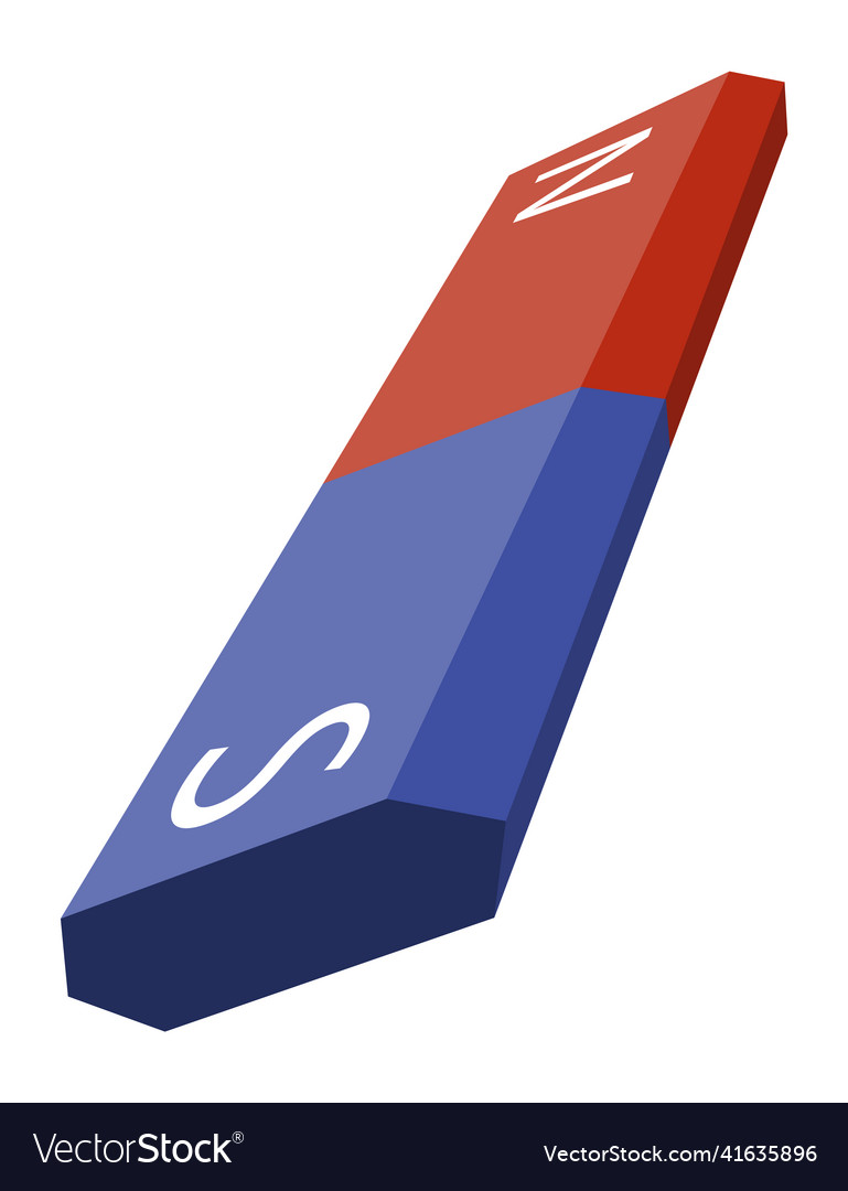 Red and blue magnet icon with two poles north vector image Red and blue magnet icon with two poles north