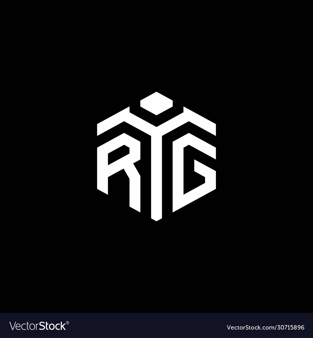 Rg monogram logo with abstract hexagon style