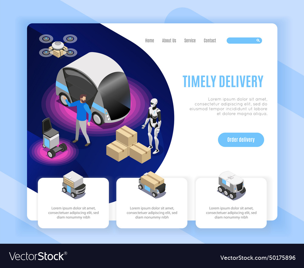 Robot delivery isometric web page