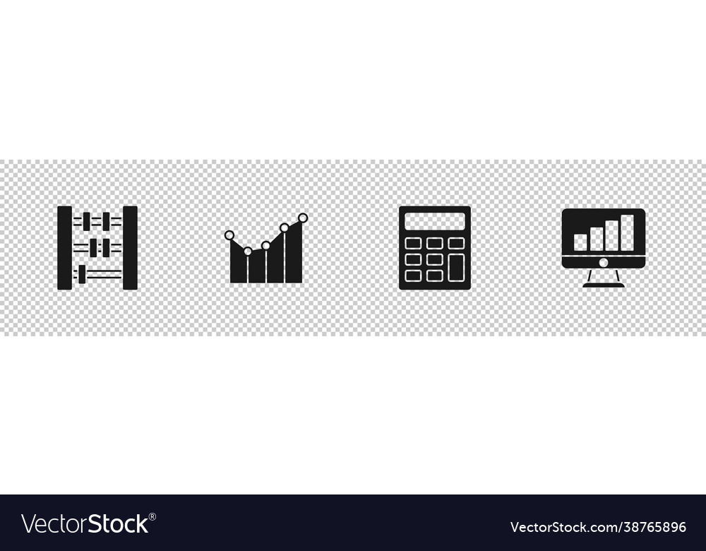 Set abacus graph schedule chart diagram vector image Set abacus graph schedule chart diagram