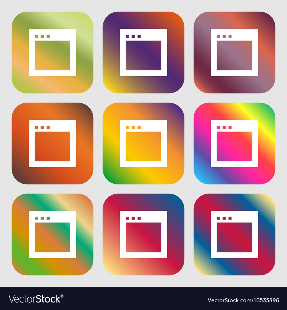 Simple browser window icon nine buttons
