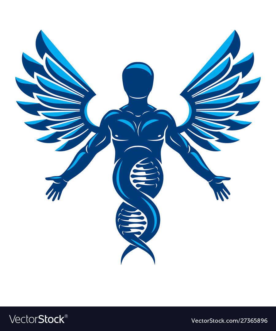 Strong male made as dna symbol continuation and Vector Image