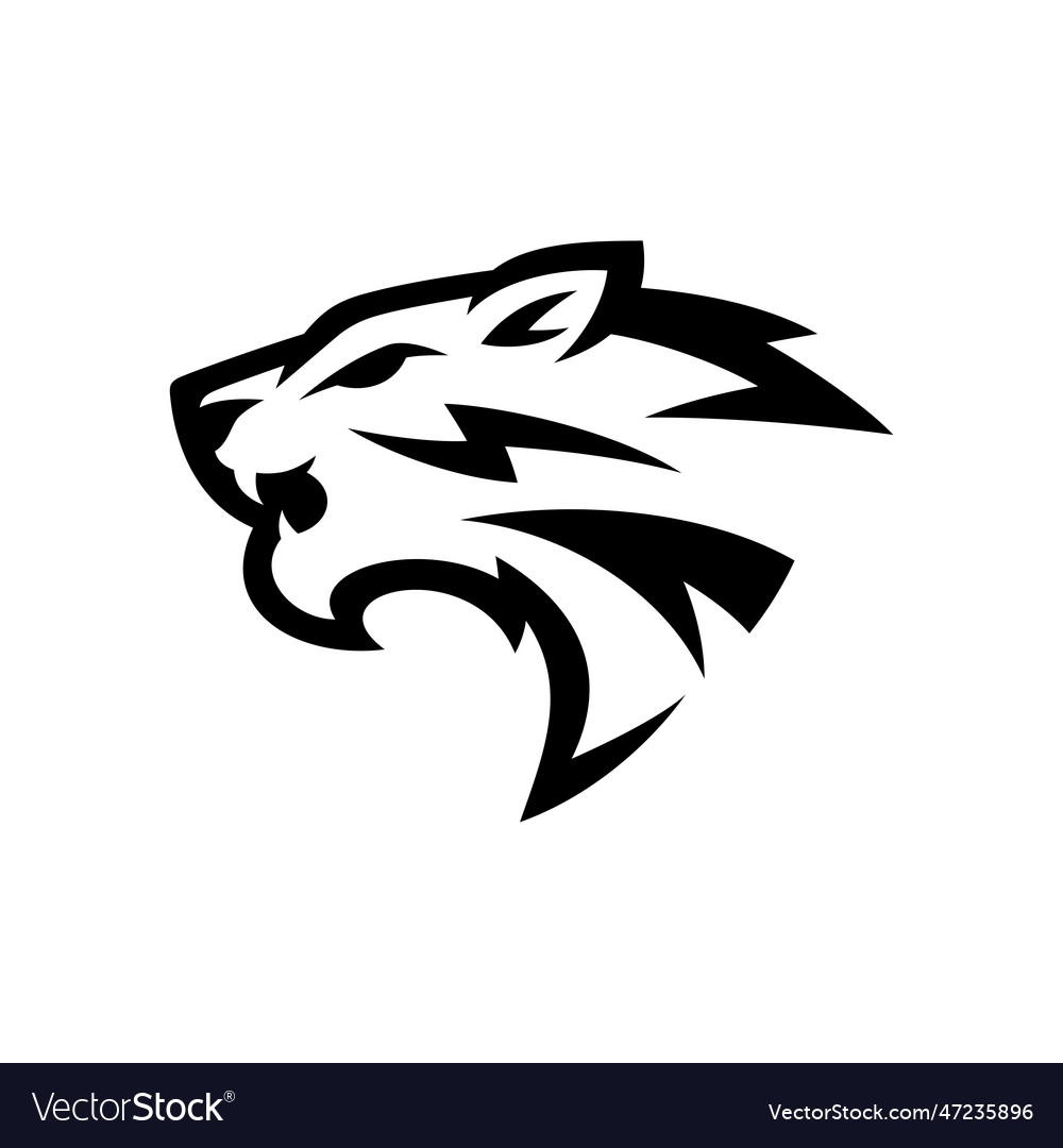 Tiger head silhouette icon logo design