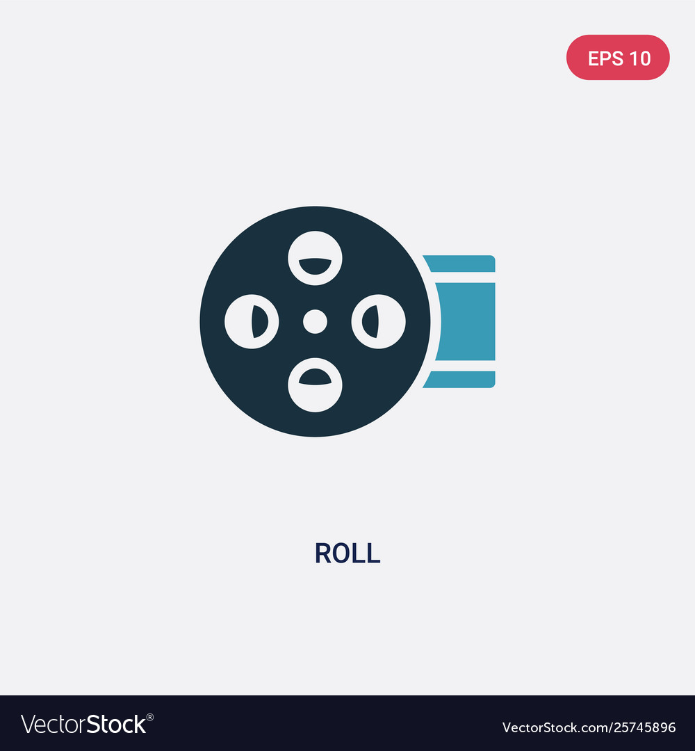Two color roll icon from multimedia concept vector image Two color roll icon from multimedia concept