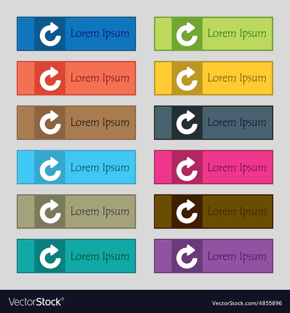 Upgrade arrow icon sign set of twelve rectangular