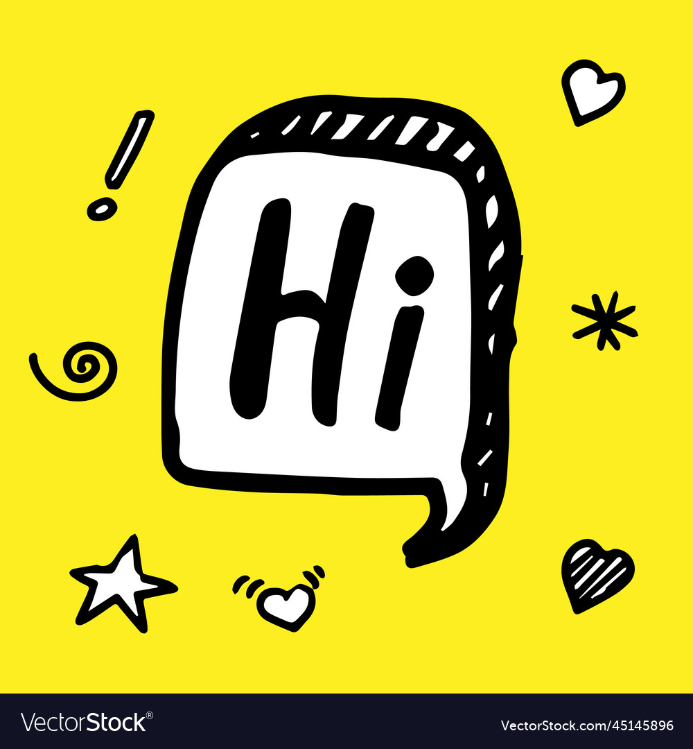 Yellow hi speech bubble icon symbol web design