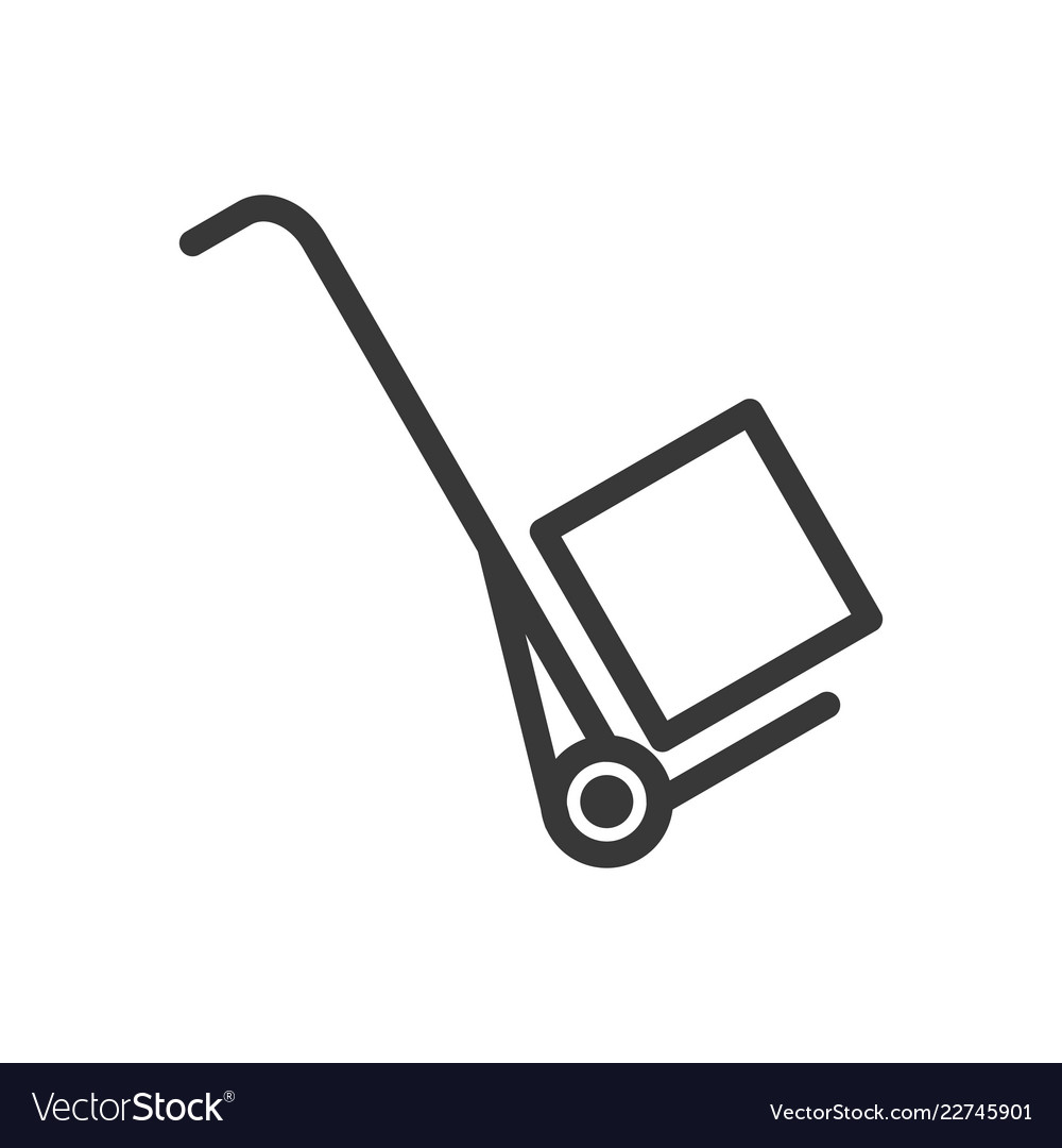 Cart and box shipping logistic icon outline