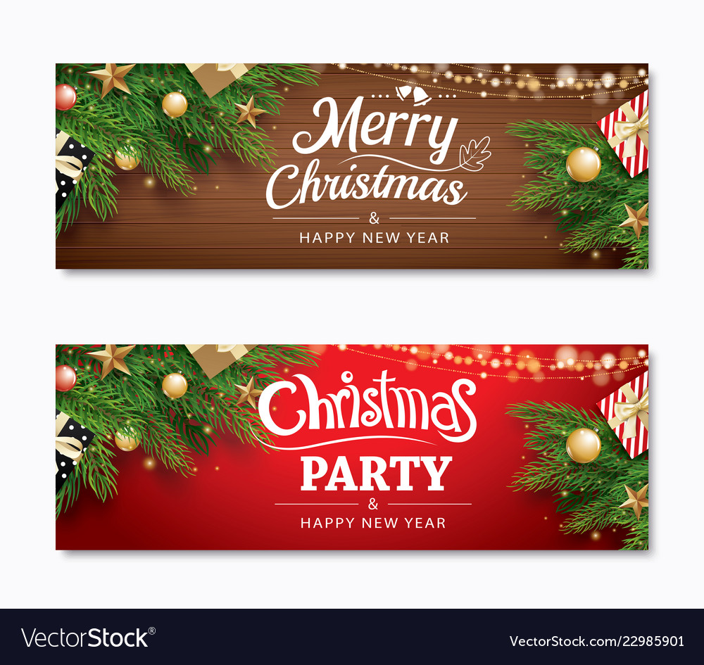 Christmas party and greeting card with holiday Vector Image