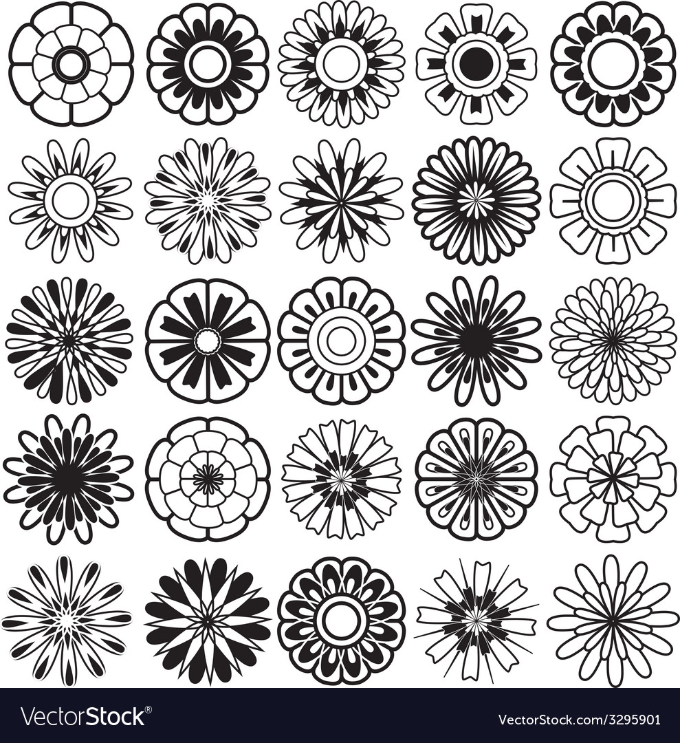 Flower set icon Royalty Free Vector Image - VectorStock