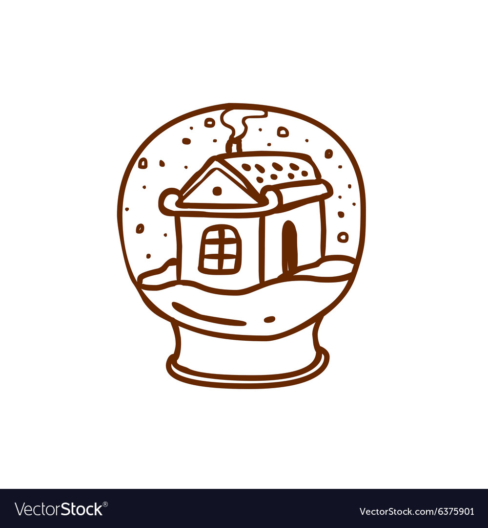Hand drawn snow globe
