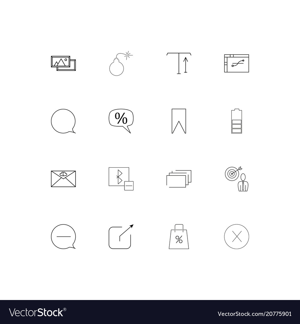 Interface linear thin icons set outlined simple