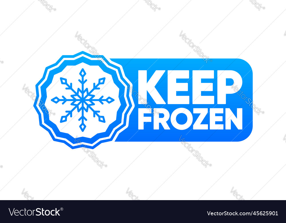 Keep frozen product food package label fresh Vector Image