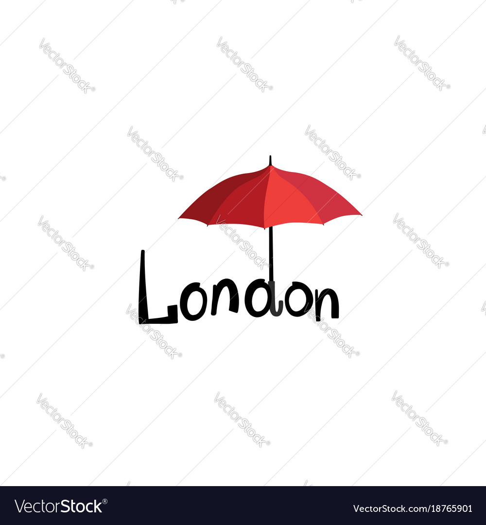 London sign hand lettering nd umbrella