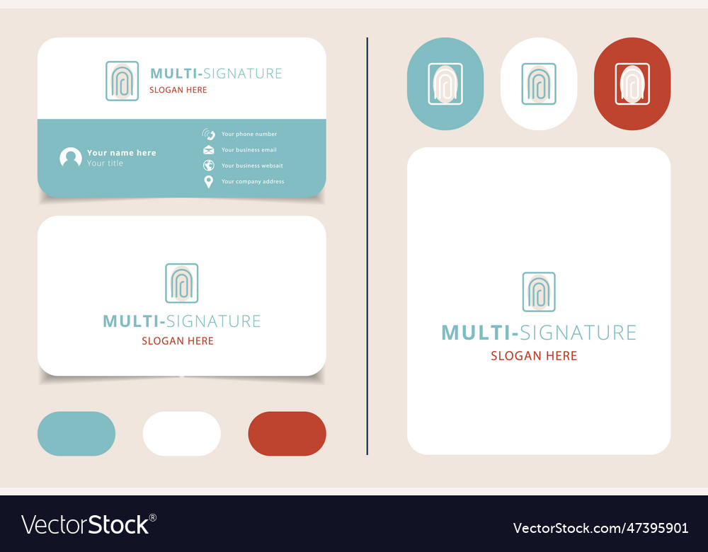 Multi-signature logo design with editable slogan vector image Multi-signature logo design with editable slogan