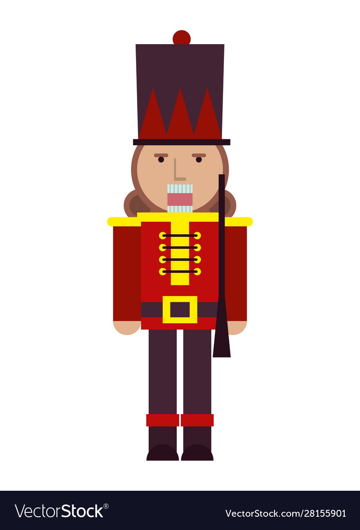 Nutcraker soldier toy isolated icon Royalty Free Vector