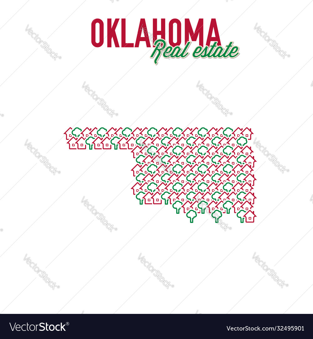 Oklahoma real estate properties map text design