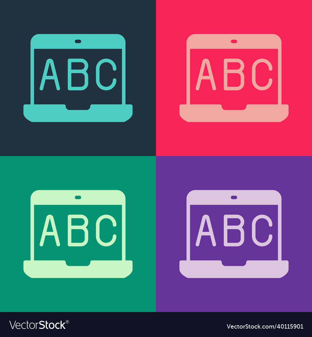 Pop art e-learning of different foreign languages Vector Image Pop art e-learning of different foreign languages
