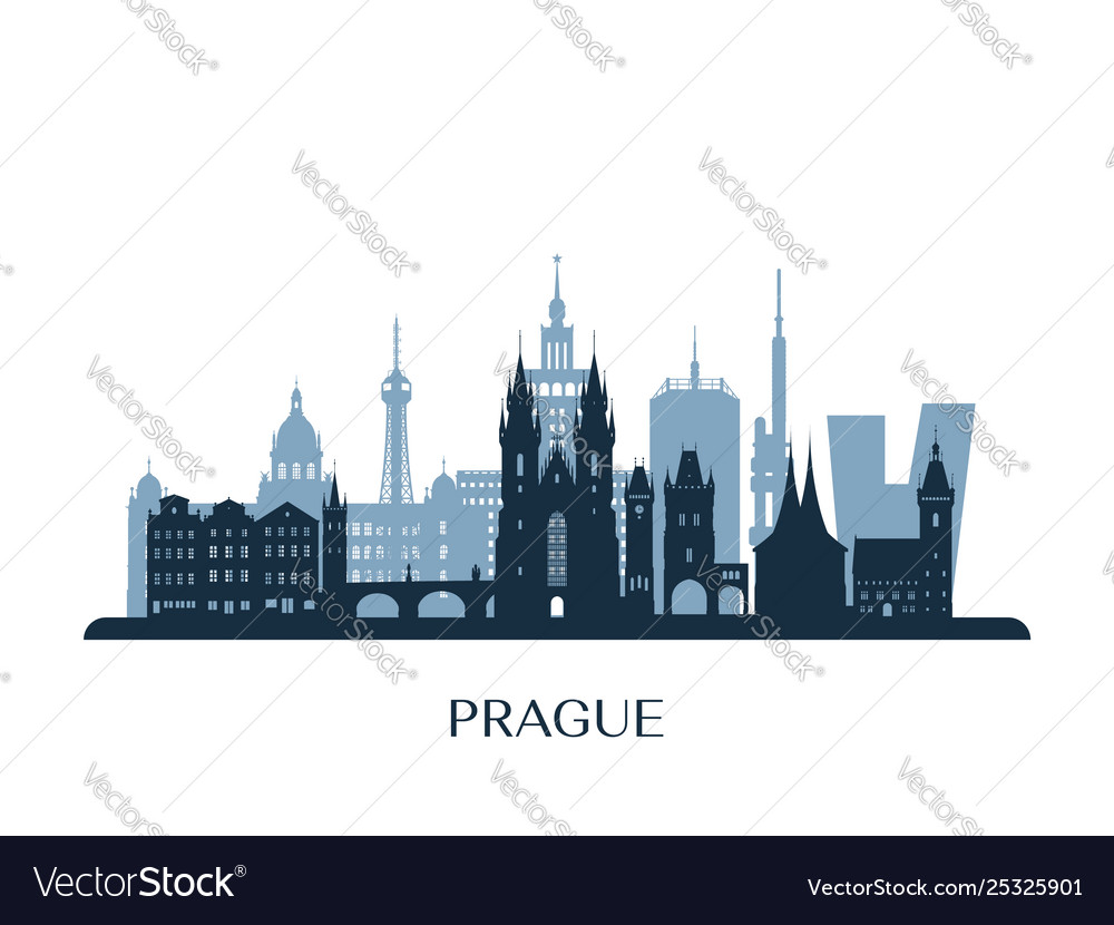 Prague Skyline Silhouette