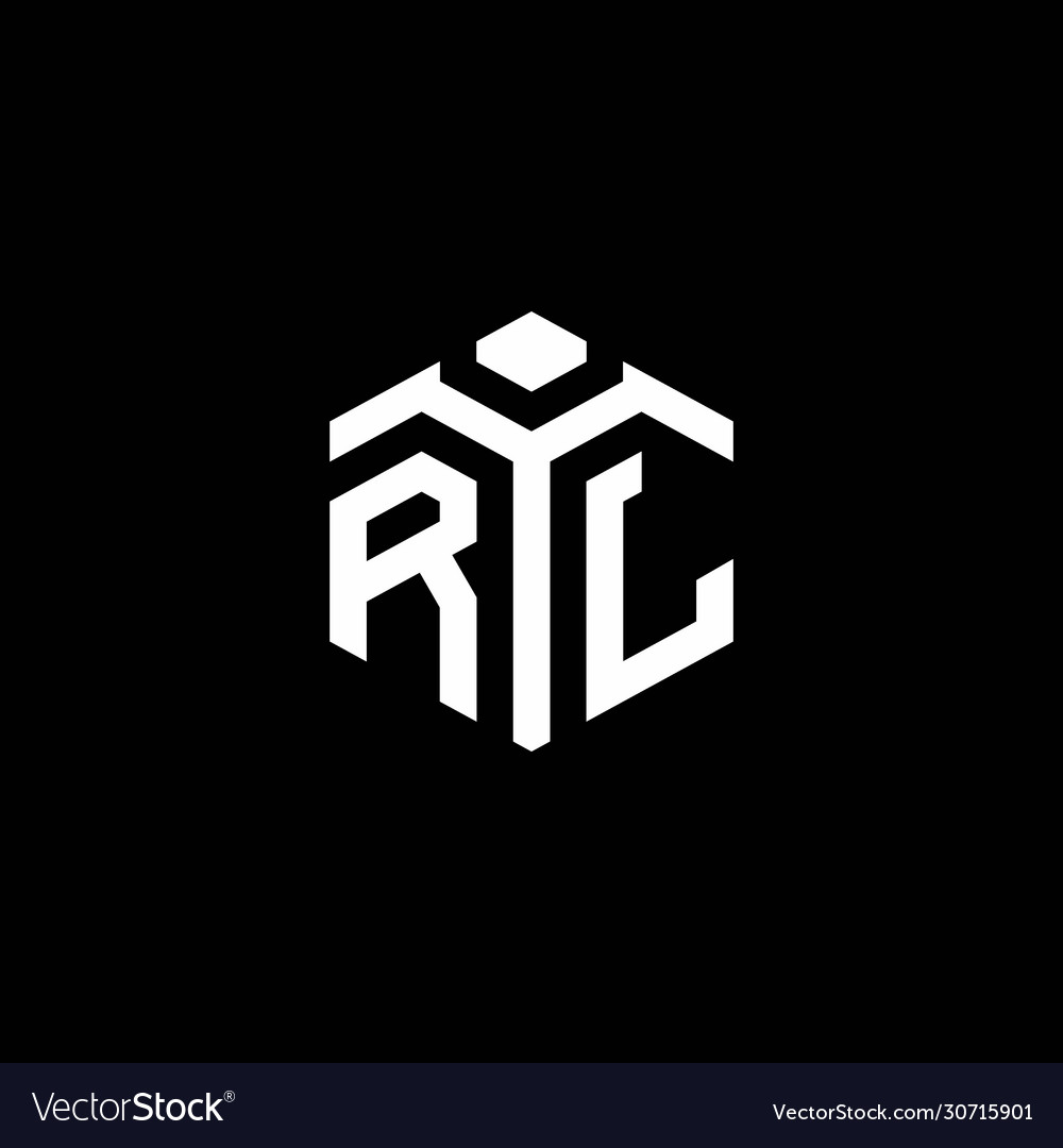 Rl monogram logo with abstract hexagon style