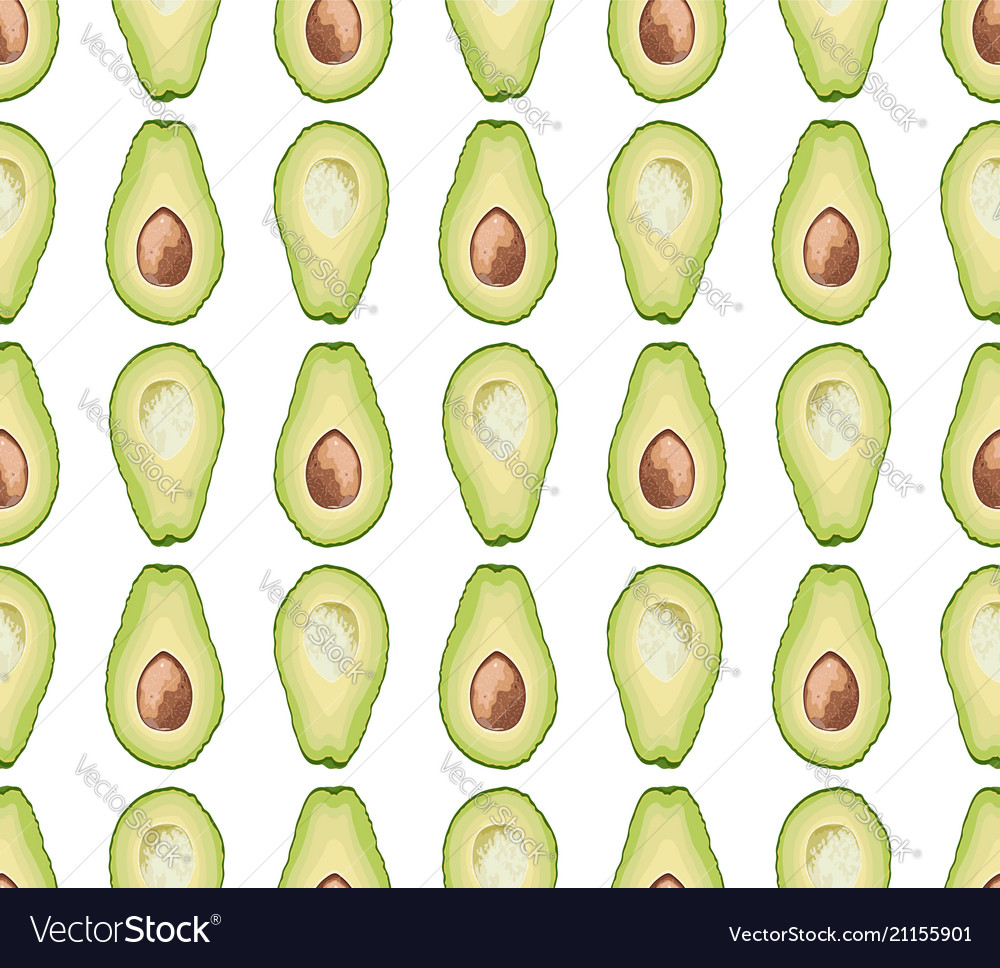 Seamless pattern of avocado slice