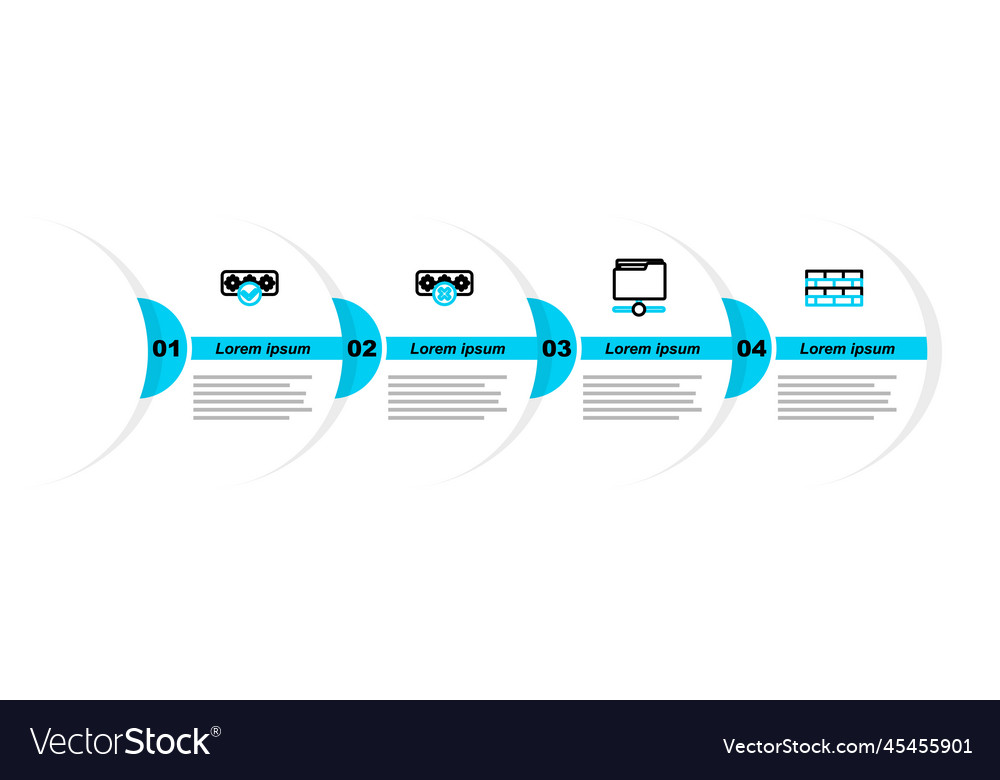 Set line firewall security wall ftp folder vector image Set line firewall security wall ftp folder