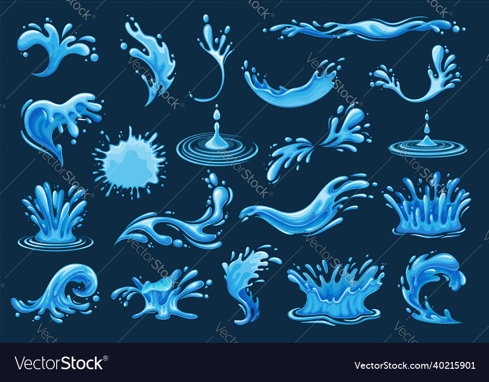 Splashes or spill water elements Royalty Free Vector Image