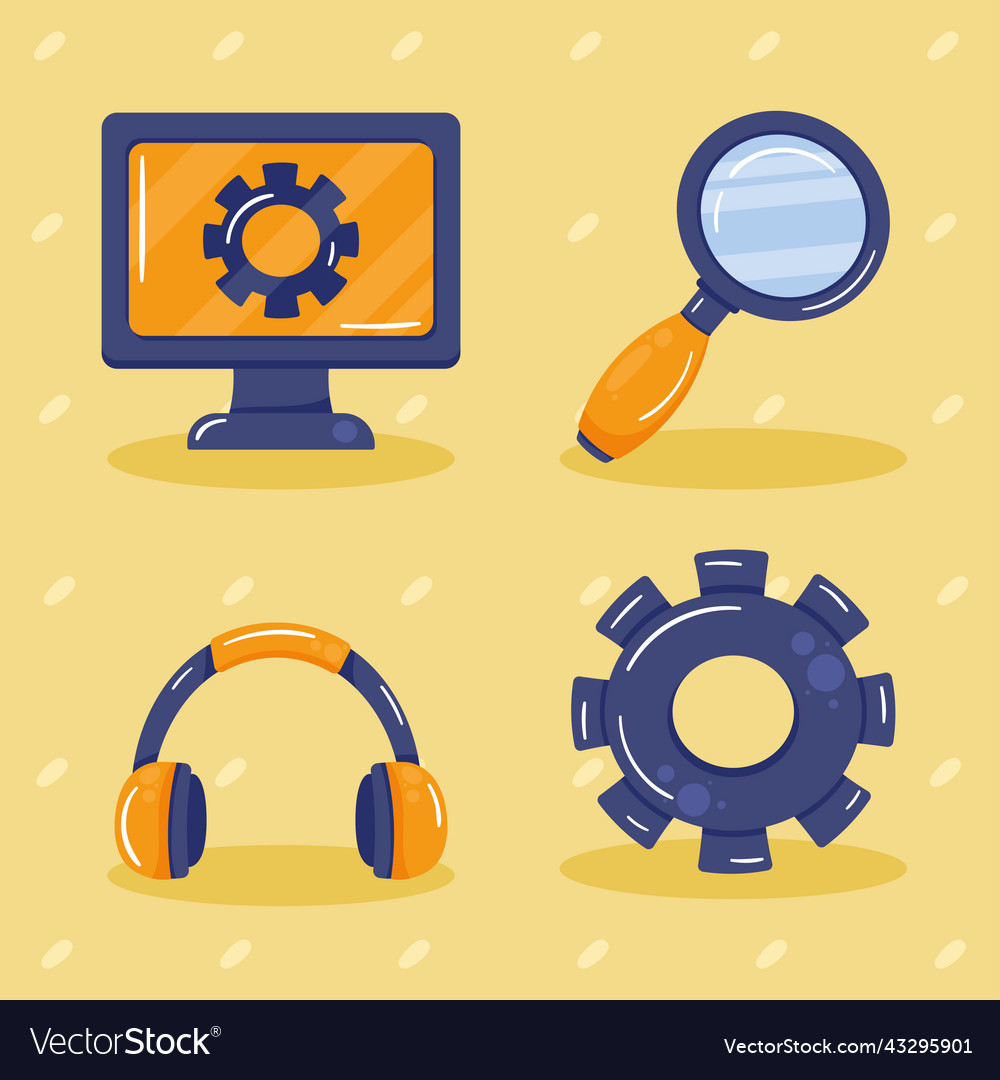 Technical service four icons