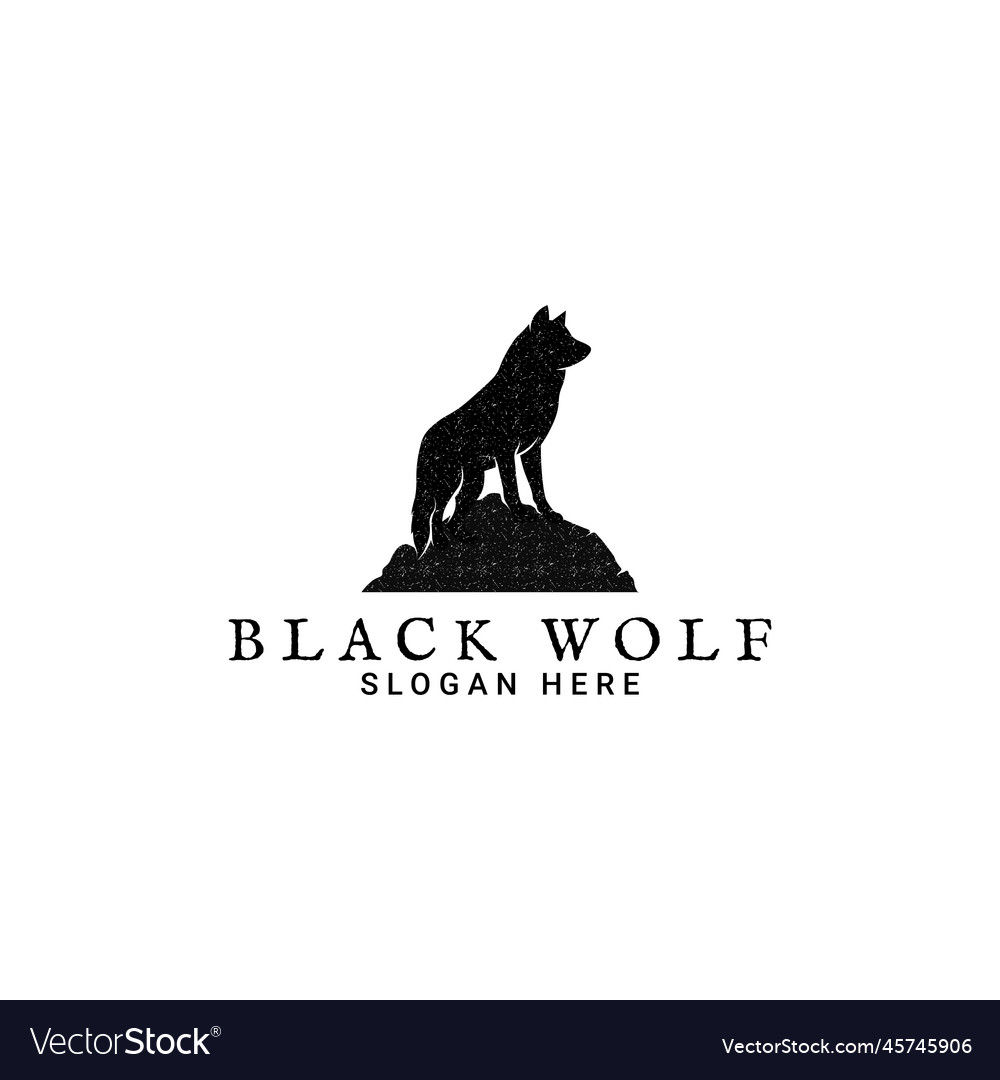 Black wolf logo inspired by shadow vector image Black wolf logo inspired by shadow