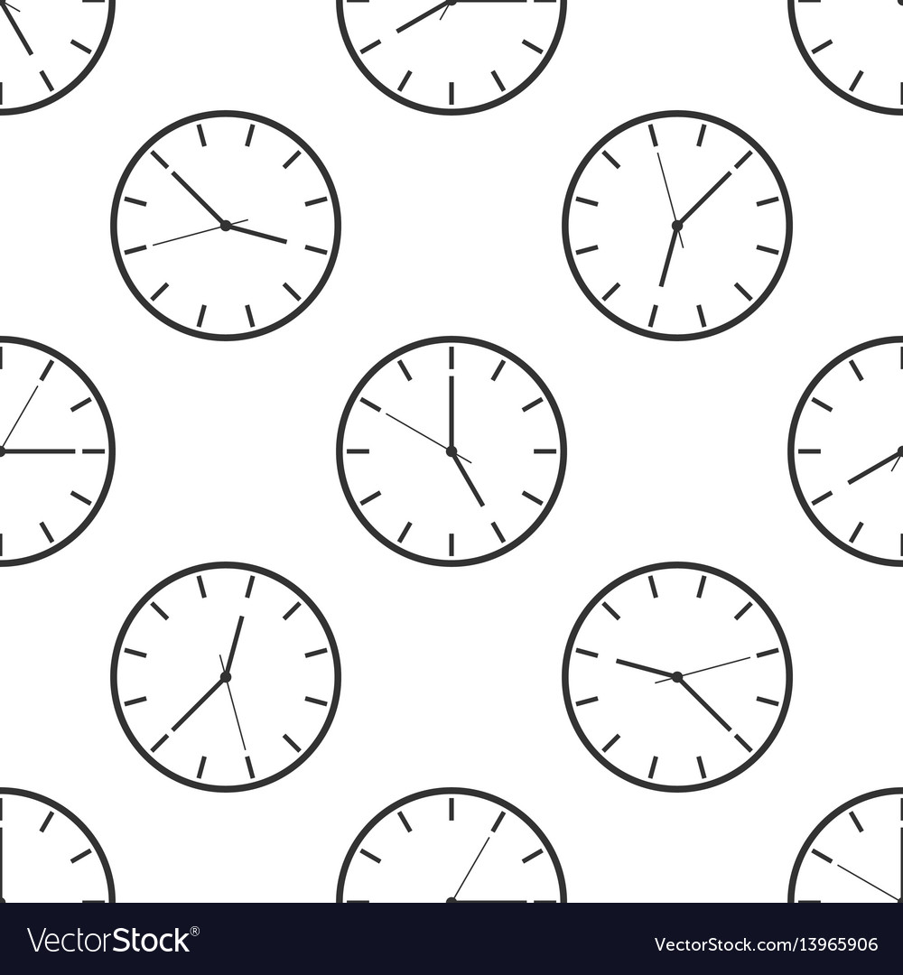 Clock icon seamless pattern