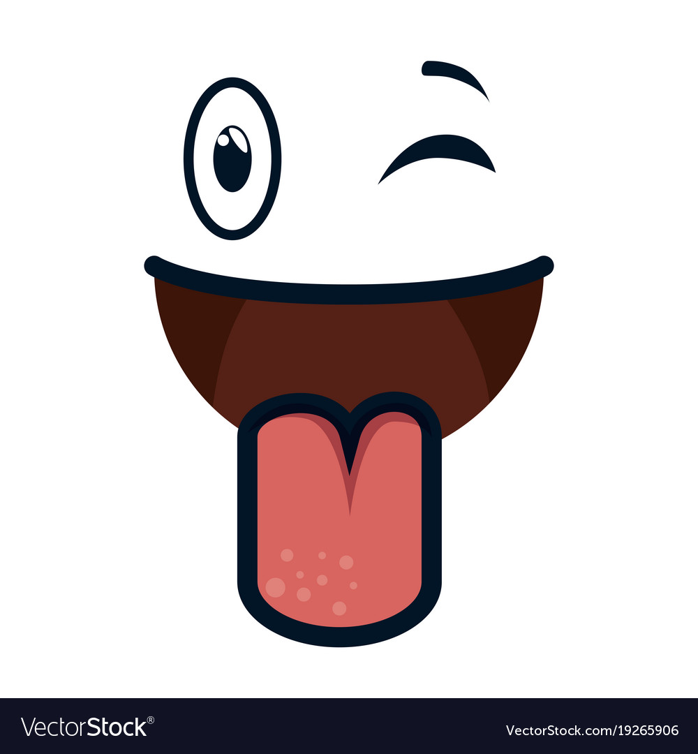 Crazy emoji character Royalty Free Vector Image