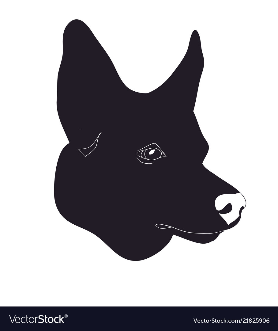 Dog portrait silhouette