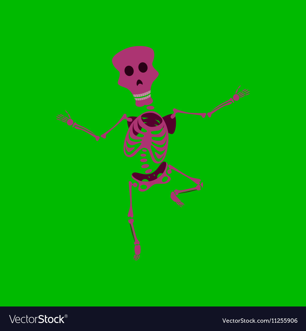 Flat on background of skeleton