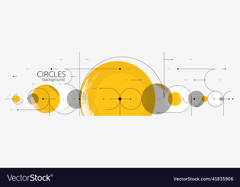 Geometric background with circles and lines art Vector Image Geometric background with circles and lines art