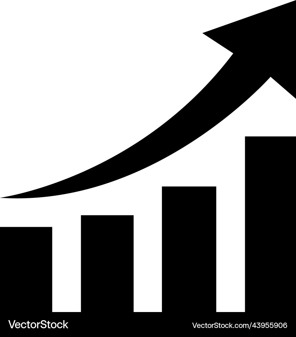 Growing graph simple icons set Royalty Free Vector Image