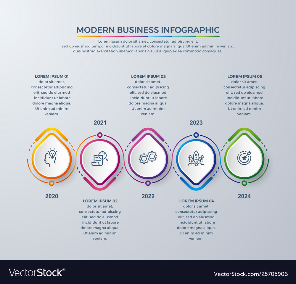 Infographic design with 5 process choices