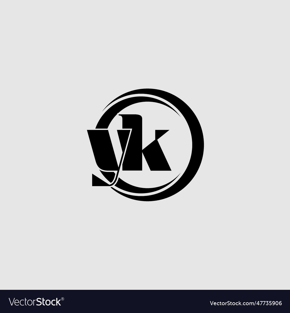 Letters yk simple circle linked line logo